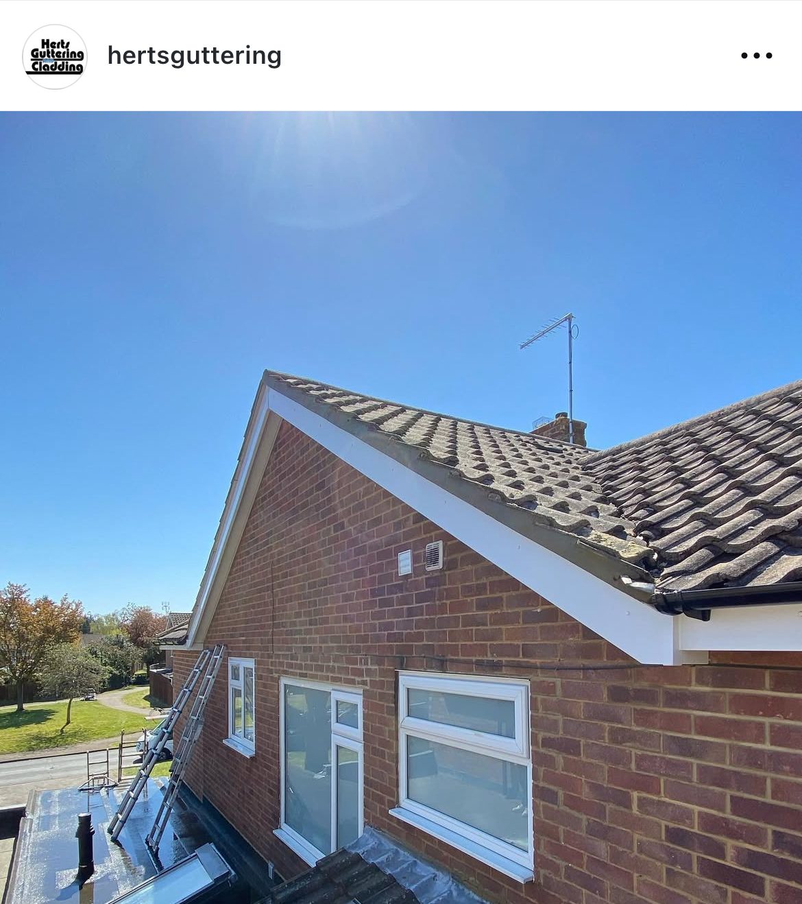 House with new fascia and guttering