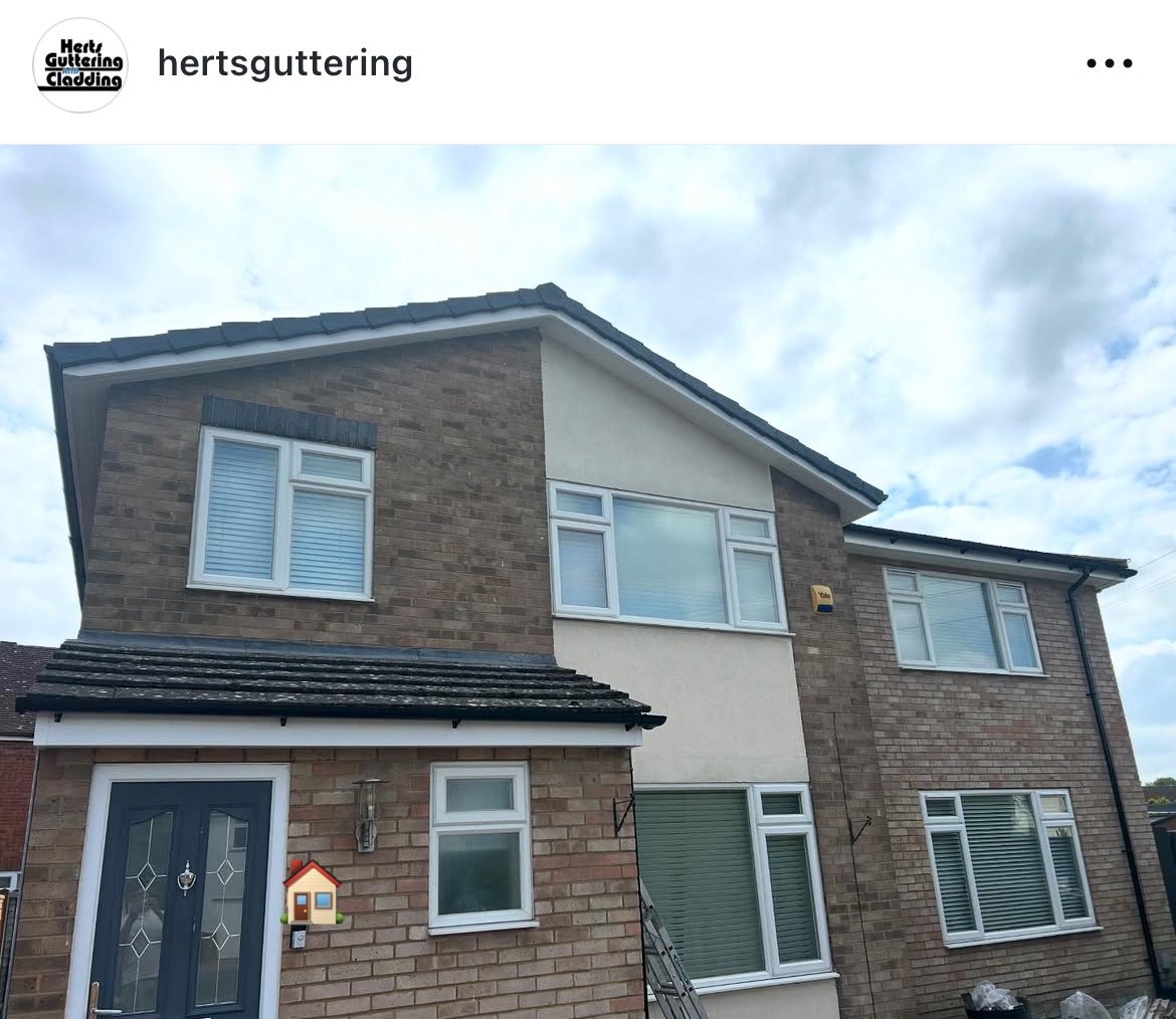 Completed roofline replacement on a detached house